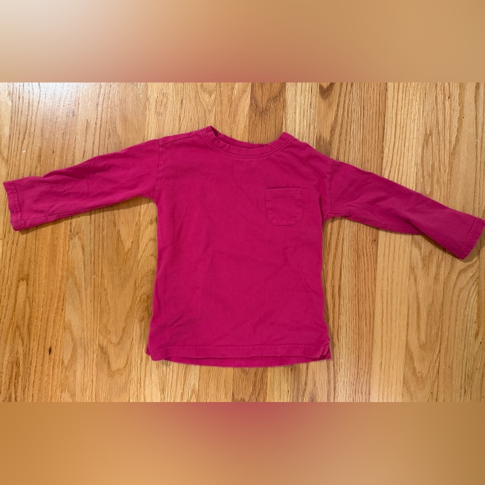 Primary Kids Long Sleeve Tee - Fuchsia